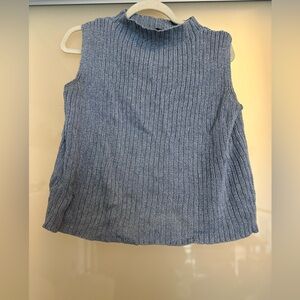 Eileen Fisher large blue knit sleeveless top